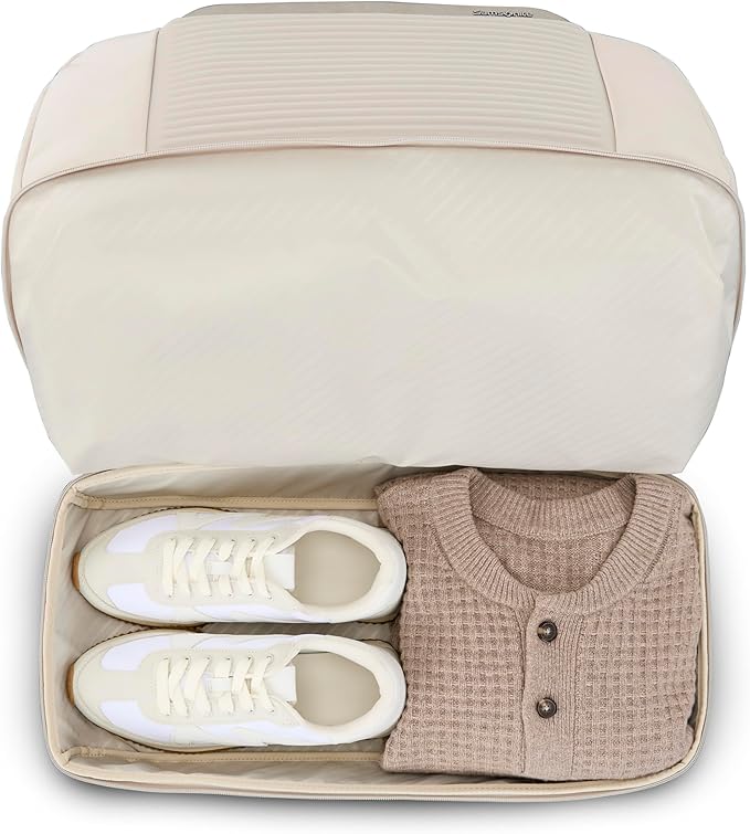 Samsonite Paralux Weekender Duffel Bag, Travel Carry-On Bag with Wide Opening, Drop-Bottom Shoe & Laundry Compartment, AirTag Holder, StackIt Strap - Business & Leisure Travel Bag