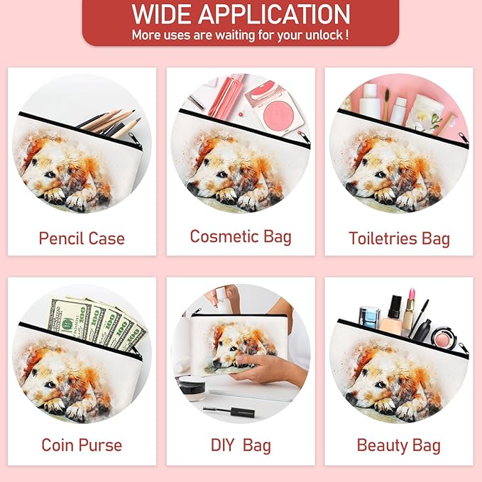 Legigo Blank Canvas Bag Zipper Pouch Makeup Bags Bulk - Multi-Purpose Canvas Pencil Pouch with Sturdy Zipper, Cosmetic Bag Travel Toiletry Bag for DIY Craft Projects, Storage (8.3 x 5 inches)