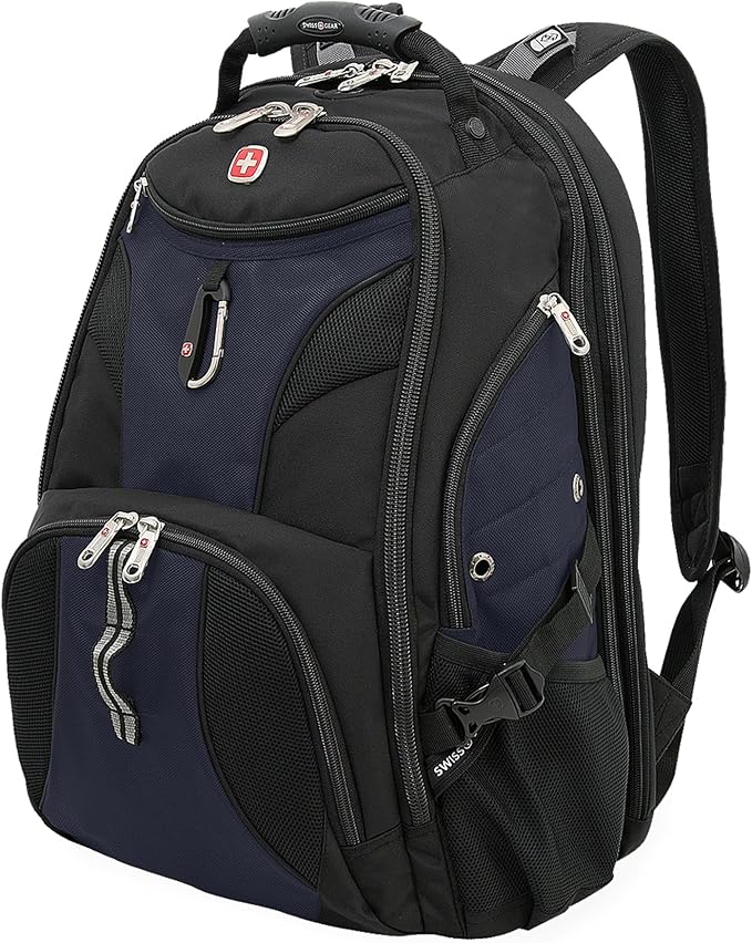 SWISSGEAR 1900 ScanSmart TSA Laptop Backpack Fits 17 Inch Laptop with RFID Protection and Tablet Pocket, Blue/Black, 19-Inch