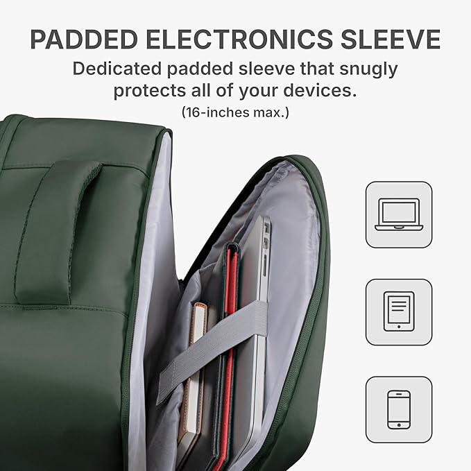 U.S. Traveler Vista Way 3-Piece Travel Set, 21-Inch Carry-on Hardside with TSA Lock, 18-Inch Travel Backpack with Laptop Sleeve, Toiletry Bag, Green