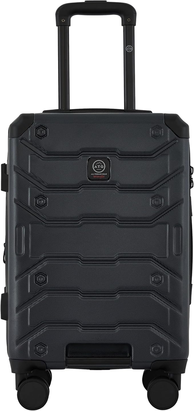 Wrangler ATG Trailway Expandable Hardside Luggage, Jet Black, 22" Carry-On