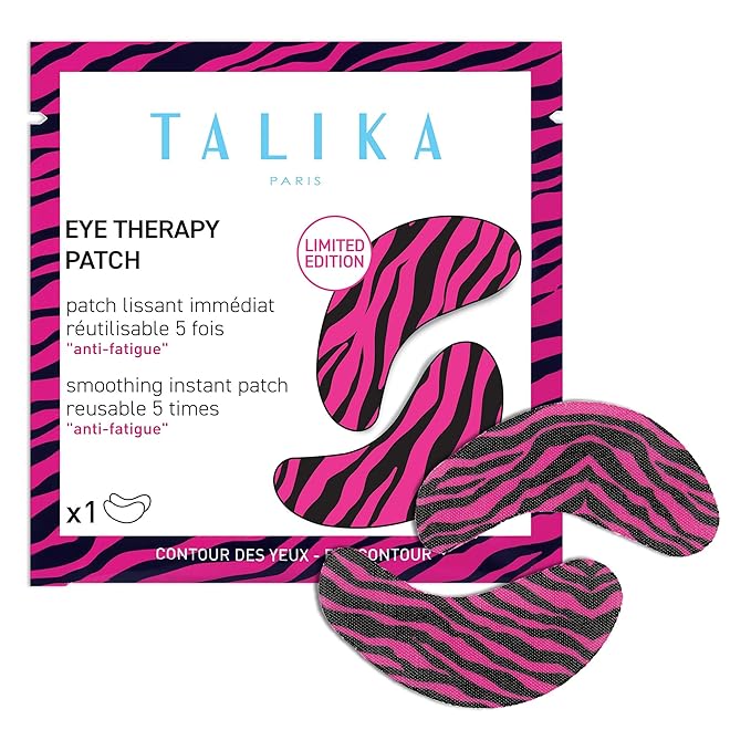 Talika Eye Therapy Patch - Instant Wrinkle Smoothing - Reduces Puffiness - Mask For Puffy Eyes - Reusable 5 times - Limited Edition Leopard Print (Zebra)