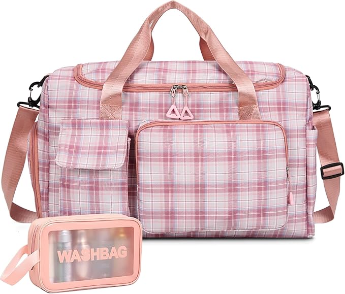 Small Gym Bag for Women, Travel Duffle Bag Carry On Weekender Bag with Shoe Compartment