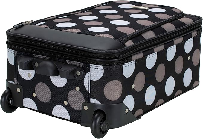 Rockland Fashion Softside Upright Luggage Set, Expandable, New Black Dot, 2-Piece (14/19)