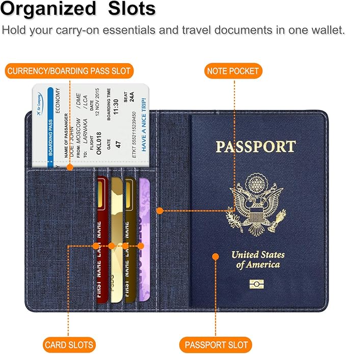 FINTIE Passport Holder, Slim Travel Wallet RFID Blocking Card Case Cover Passport Cover Protector Essentials with Credit Card Slots for Women/Men | Slim, RFID Blocking, Card Case Cover, Essentials, Credit Card Slots