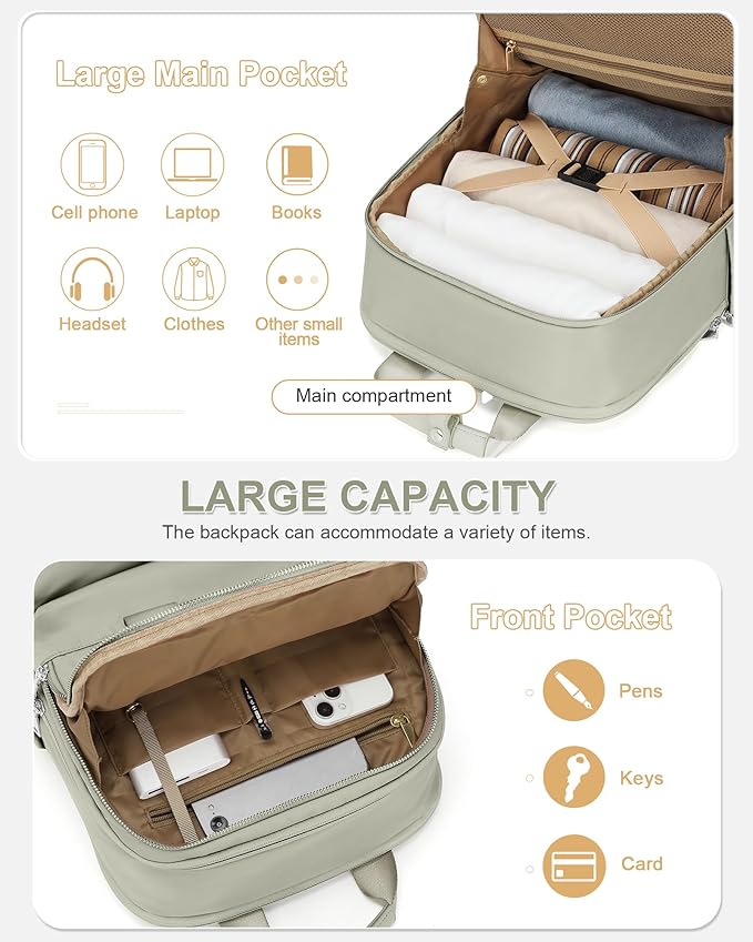 wepadre Small Travel Backpack Carry on Flight Approved Personal Item Travel Bag Carry on Backpack for Women Work Laptop Backpack for Traveling Carry on Luggage