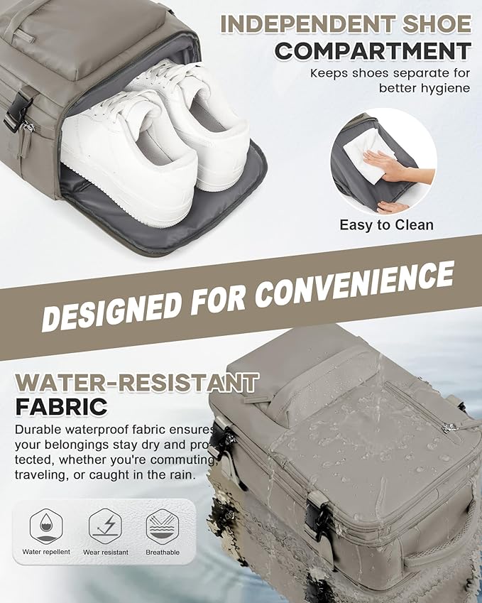 WONHOX Large Travel Backpack Carry on Flight Approved Laptop Work Business Backpack for Women Men Mochila de Viaje