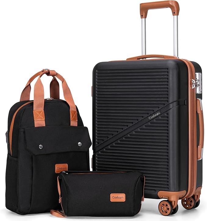 Carry On Luggage 22x14x9 Airline Approved, 20 Inch Carry on Suitcases with Wheels, ABS Lightweight Carry-on Luggage, Travel Suitcase Set with Wheels and TSA Lock