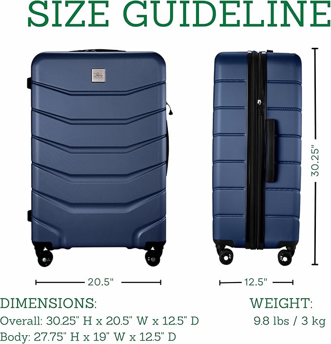 Skyway Luggage Silverton Hardside Collection – Lightweight Durable Suitcases with Wheels, Expandable Luggage for Travel Essentials with TSA Lock, 28-inch Large Checked, Watercolor Blue