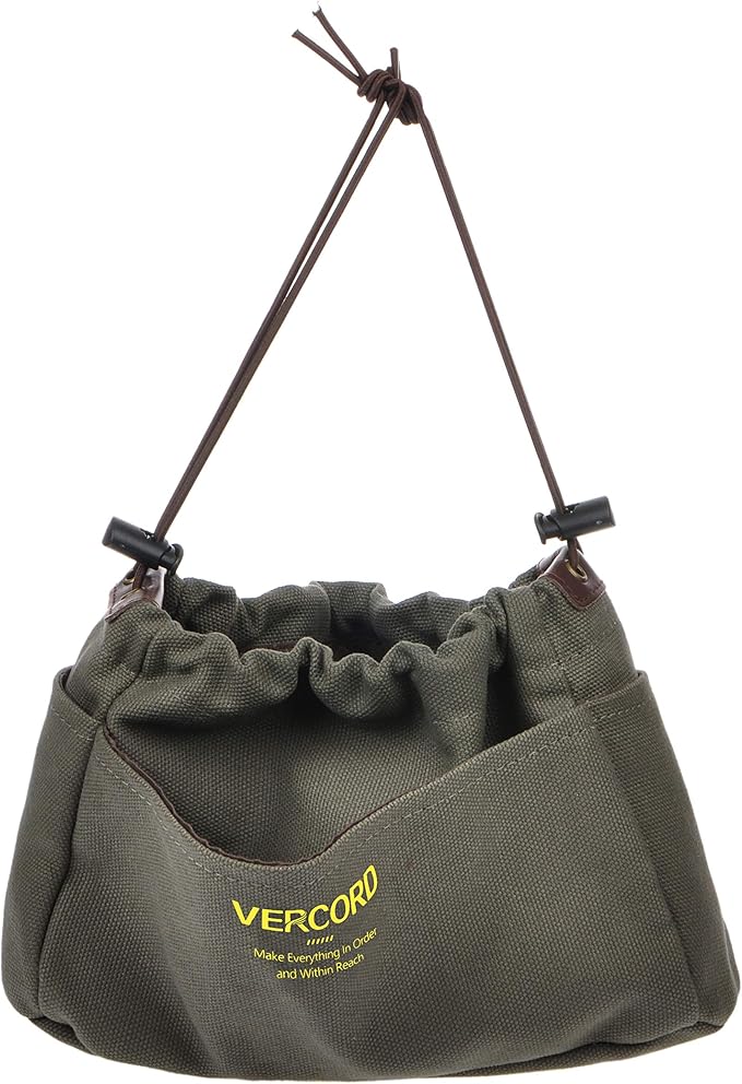 Vercord Canvas Handbag Organizers, Sturdy Purse Insert Organizer Bag in Bag, 10 Pockets Color Army Green Small