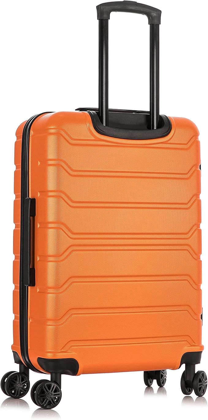 InUSA TREND Luggage with Spinner Wheels | Durable lightweight Hardside Suitcase, Travel bag with Handle and Trolley, 24-Inch Medium Checked luggage | Orange