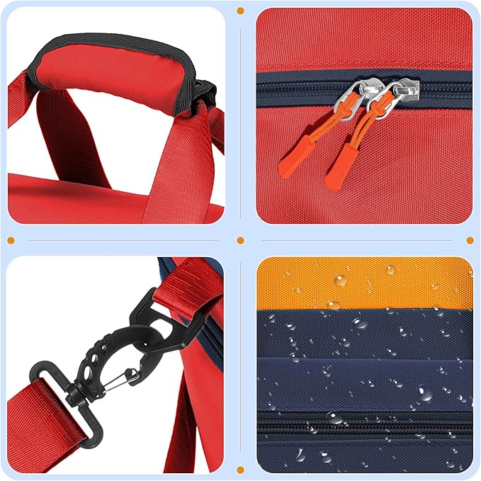 WOOMADA Kids Duffle Bag for Boys or Girls,Weekender Overnight Bag with Shoe Compartment & Wet Pocket Perfect For School, Sports, Overnight Trips(Red Blue)