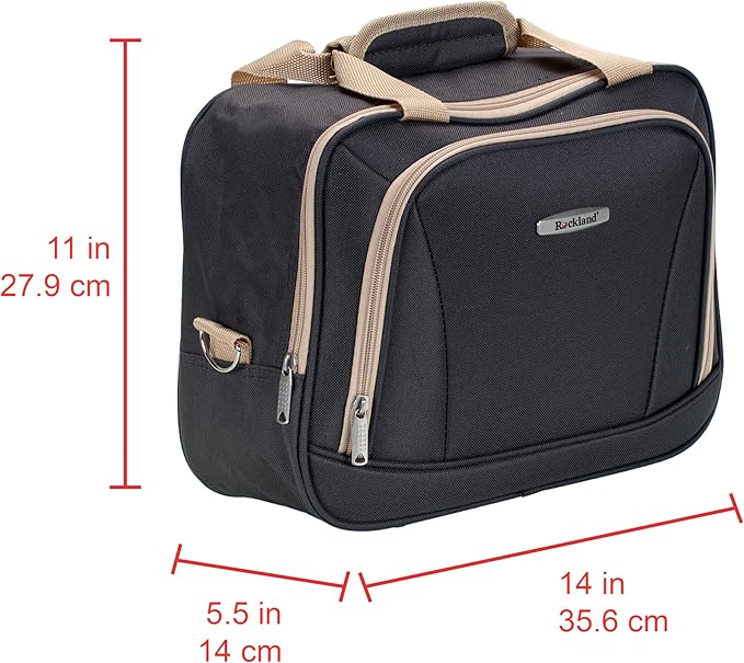 Rockland Fashion Softside Upright Luggage Set,'Expandable,Lightweight,Telescopic Handle,Wheel, Brown, 2-Piece (14/19)