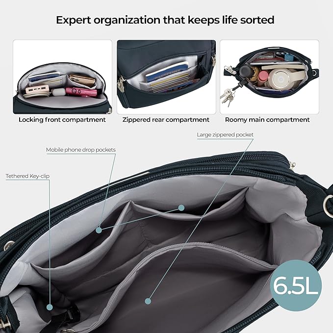 Travelon Anti-Theft Classic North/South Crossbody Bag
