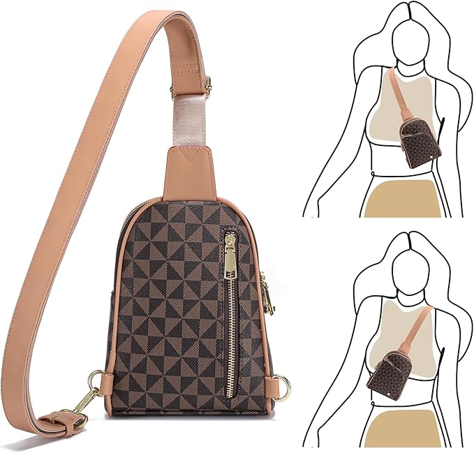 INICAT RFID Blocking Sling Bag, Anti Theft Crossbody Bag for Women, Travel Fanny Pack Style Purse, Vegan Leather