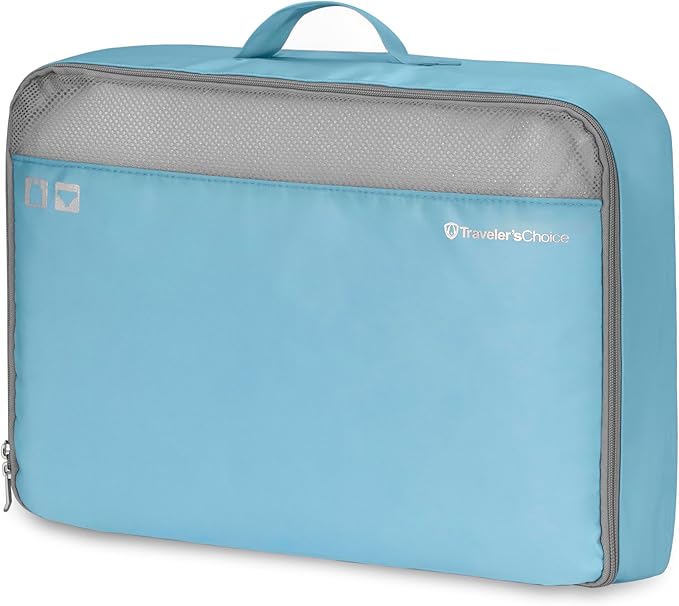 Traveler's Choice Cloverland Packing Cubes, 5-Piece Set, Light Blue