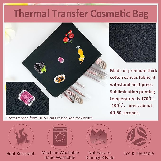 Koolmox Canvas Makeup Bag, Bulk 40 Multi-Colored Solid Blank Fabric Pouch Canvas Zipper Bag Cosmetic Stationery Bag Acrylic Embroidery Paint Sublimation Craft Pouches For Wedding Braidmaids Gift Bags