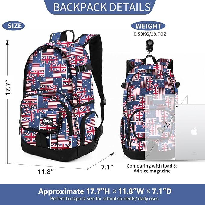 rickyh style School Backpack Travel Bag for Men & Women Lightweight College Back Pack with Laptop Compartmen