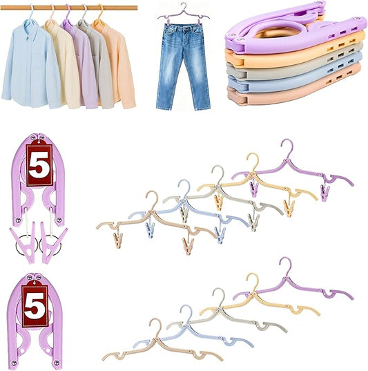 Travel Hangers, Cruise Ship Essentials Travel Essentials, Portable Cruises Must Haves 2025, Folding Hangers for Suitcase, RV Camping Airplane Europe Vacation Essential (10, Mixed)