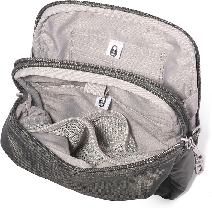 Baggallini Securtex® Anti-theft Mini Everything Crossbody Bag, 6.3"x8.25" Rfid, Locking Zippers & Cut-resistant Strap