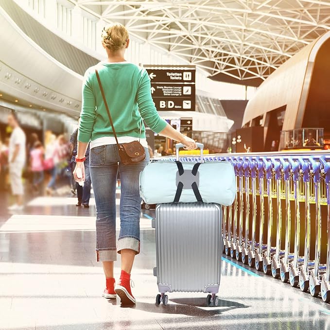 Bag Bungee for Luggage，Luggage Straps for suitcases，Luggage Straps Suitcase Adjustable Belt -2 Pack (Grey-2)
