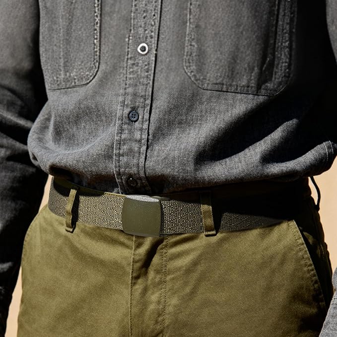 Mile High Life Nylon Web Belt Outdoor Military Belt With TSA Safe Plastic Buckle Belt