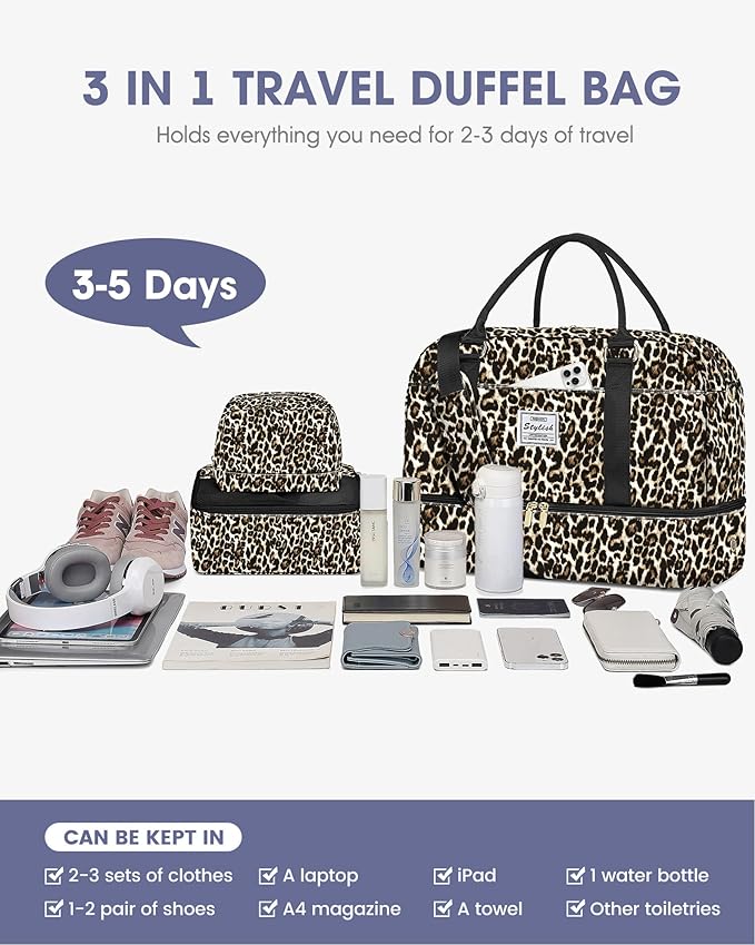 Travel Duffle Bag Weekender Bags For Women Carry On Duffel Bags For Airplanes Overnight Bag