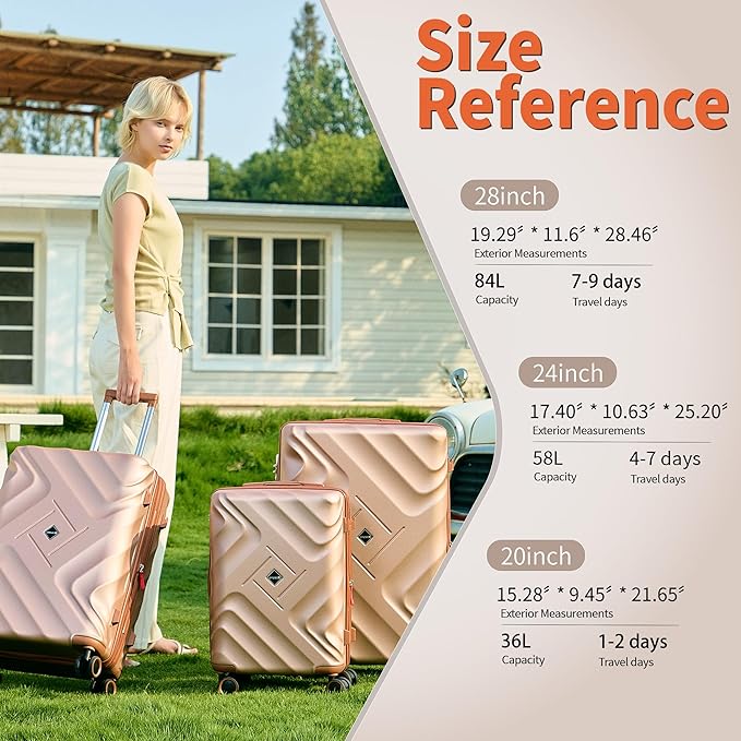 10 piece Luggage Set Expandable Suitcase 22x14x9 Airline Approved Carry on, ABS Hard Case Suitcases with Spinner Wheels,TSA Lock