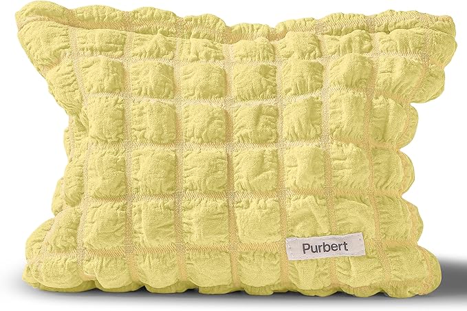 Makeup Bag, Bubble Cloud Travel Cosmetic Bag Organizer, Large Capacity Toiletry Make Up Bags with Zipper for Women and Girls, Yellow