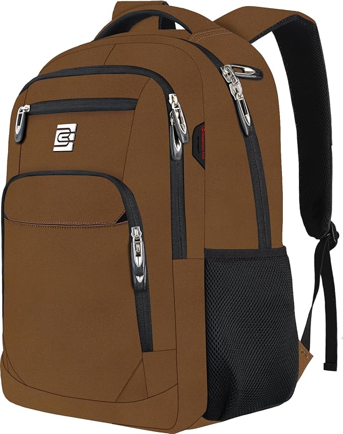 Volher Laptop Backpack,Business Travel Anti Theft Slim Durable Laptops Backpack,Water Resistant College Computer Bag for Women & Men Fits 15.6 Inch Laptop and Notebook-Brown