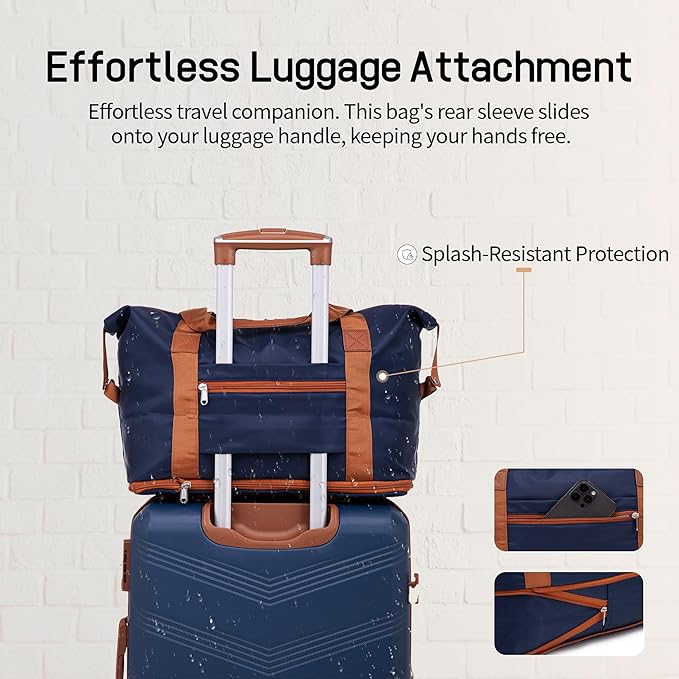 Expandable Luggage Sets 5 Piece, Hard Case Suitcase Set with Spinner Wheels,22x14x9 Airline Approved Carry on,Lightweight Durable Suitcase with TSA Lock (Dark Blue)