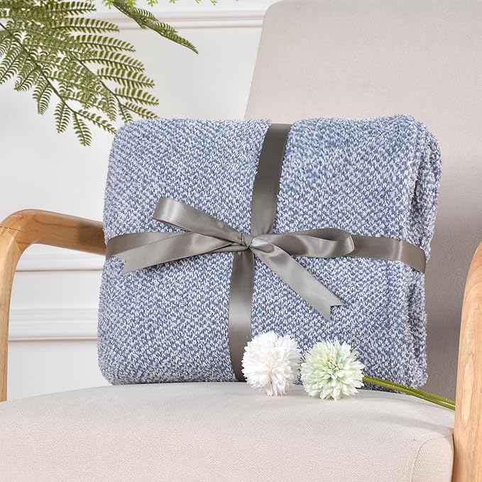 JOOJA Wearable Blanket Super Soft Feather Yarn Blanket Shawl with Pockets Fuzzy Throw Blanket TV Blanket for Adults Teens