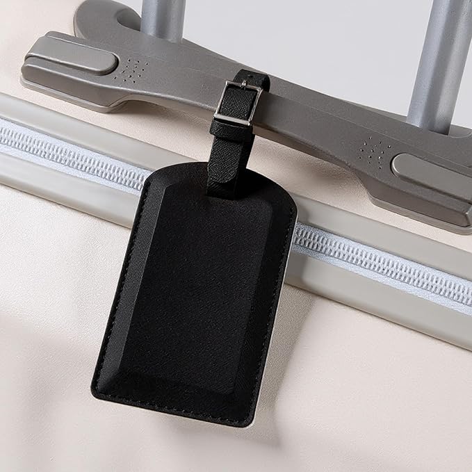 3 Pack Luggage Tags for Suitcases, TSA Approved Bag Tags, Baggage Tags with Privacy Protection, Travel Essentials Luggage Accessories, Black
