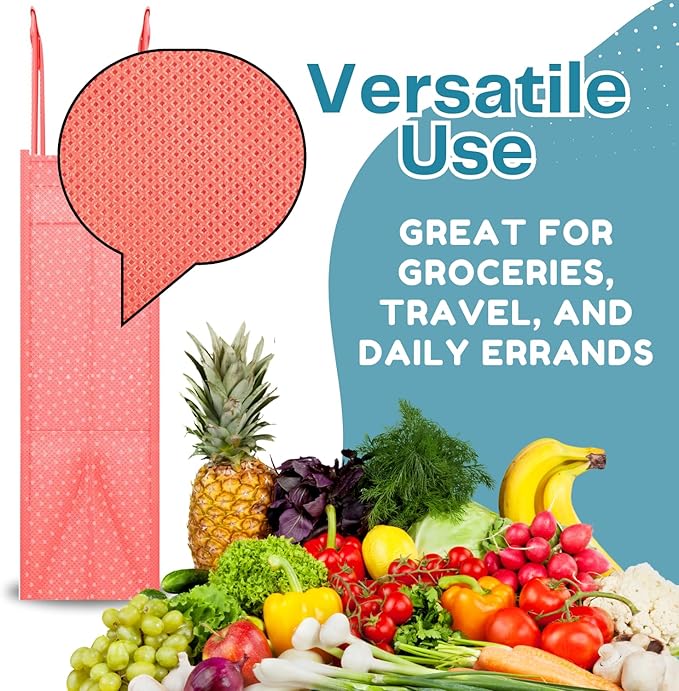 Bulkhunt 12 Pcs Foldable Shopping Bags Printed Bag with Handle for Grocery Vegetable Household Gift