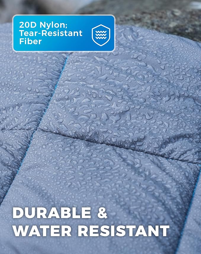 KingCamp Ultralight Camping Blanket, Packable Down Alternative Puffy Wearable Blankets Weatherproof Warm Package Quilt with Snap Buttons for Outdoor Hiking Travel Picnic Stadium (69" x 53", Charcoal)