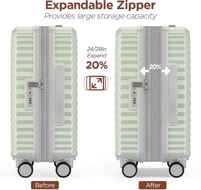 SHOWKOO Luggage Sets 3 Piece Hardside Expandable Suitcase with Double Spinner Wheels Tsa Lock Cyan (20in/24in/28in)