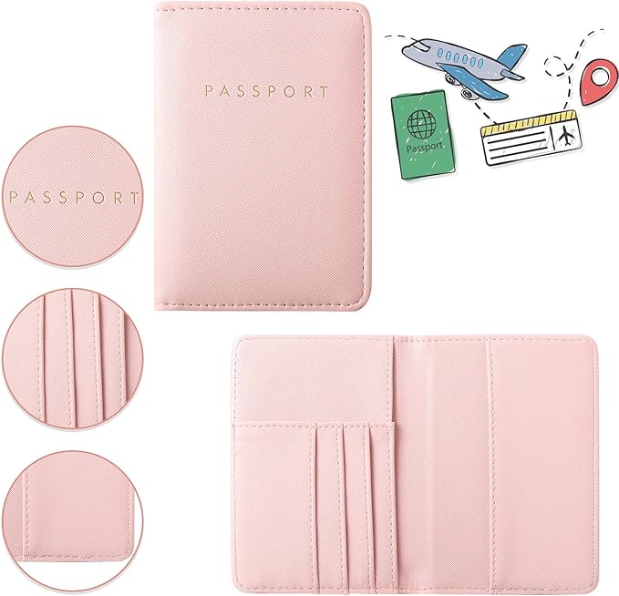 2 Pcs Passport Cover Holder for Travel Waterproof Leather Passport Wallet Case Book Travel Cruise Essentials for Women Men | 2 Pieces, Bridal, Holder, Waterproof, Holder Covers, Travel Wallet