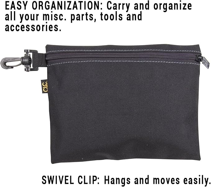 CLC Custom Leathercraft 1100 Multi-Purpose Clip-on Zippered Poly Bags, 3 Pack