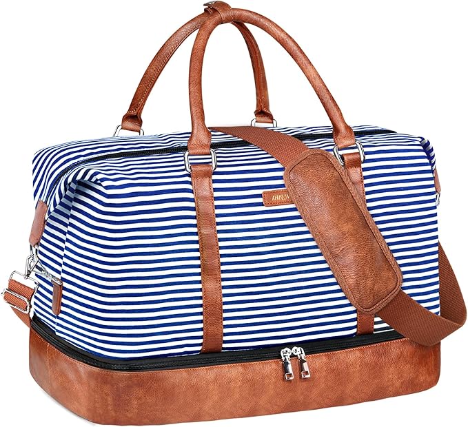 IBFUN Weekender Bags for Women, 21" Weekender Travel Bag, Travel Duffle Bag with Shoe Compartment Carry on Overnight Duffel Bag for Weekend Travel Business Trip