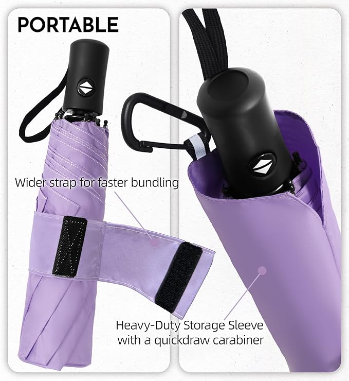 Compact Travel Windproof Umbrella, 43" Auto open/close Folding Quick Dry Umbrellas for Rain, Lightweight Portable Small for Backpack Car, Thoughtful Gift for Women Men Kids, TSA Approved