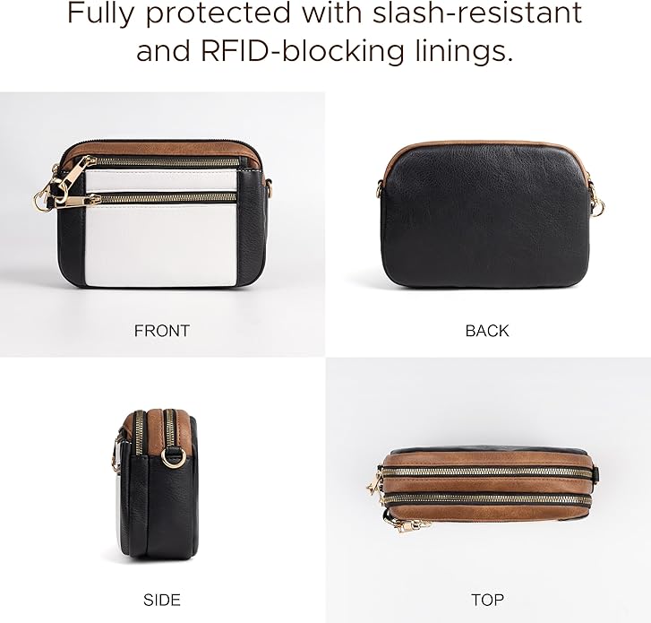 Anti Theft Crossbody Bag for Women, Slash-resistant RFID Blocking Travel Purses, Small Shoulder Bag Handbag