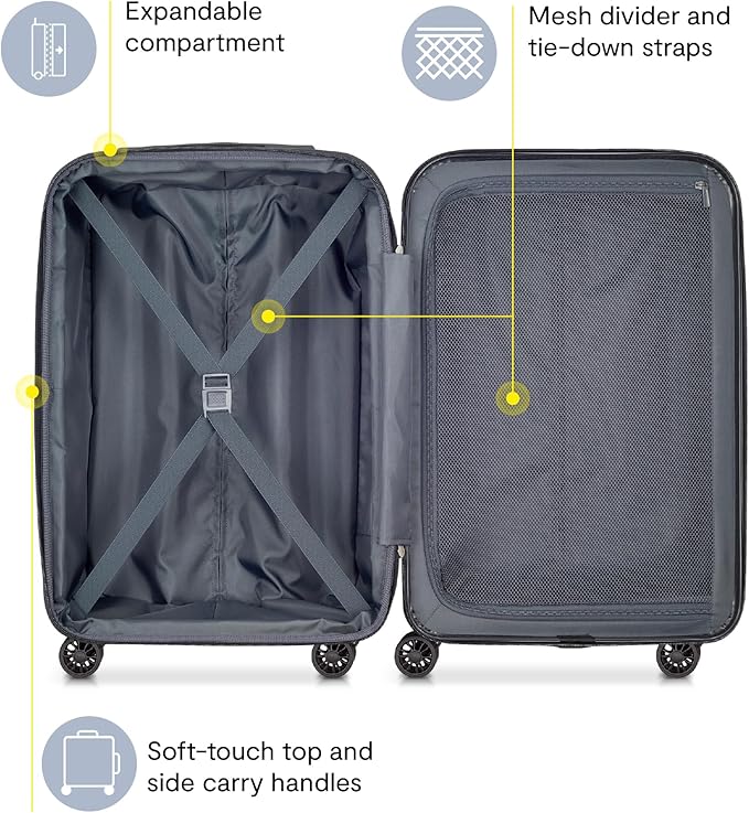 DELSEY PARIS Helium Aero Hardside Expandable Luggage with Spinner Wheels, Teal, Carry-On Plus 21 Inch