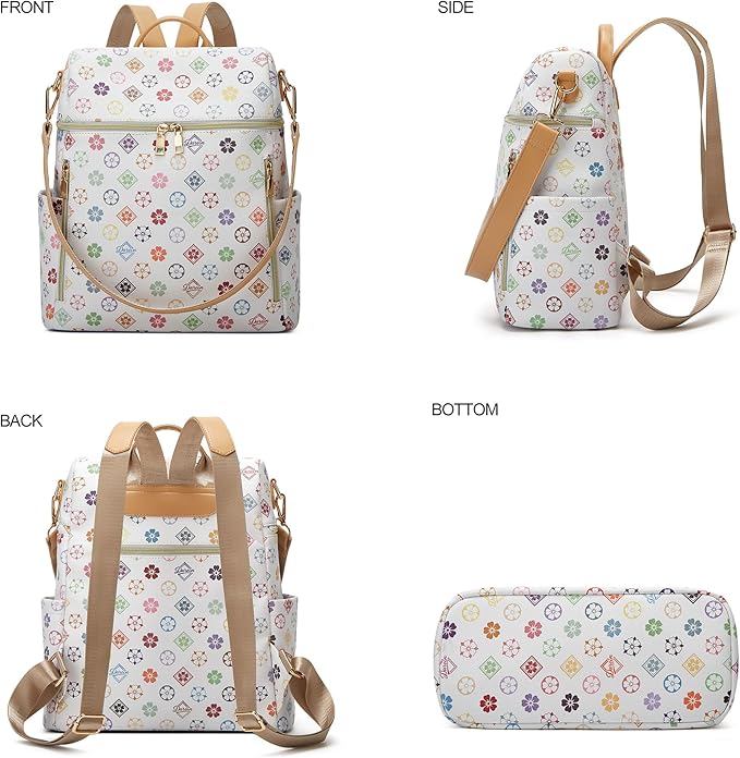 Makes Backpack Purse for Women PU Leather Travel Satchel Handbag Convertible Design Bag with Purse