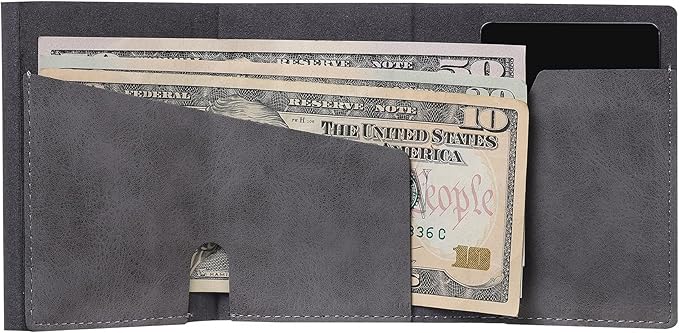 Conceal Plus Card Blocr Pop Up Wallet for Men - Slim Metal RFID Blocking Card Holder (4-6 Cards Ejector) - Minimalist Smart Front Pocket Wallet with Internal Cash + ID Storage