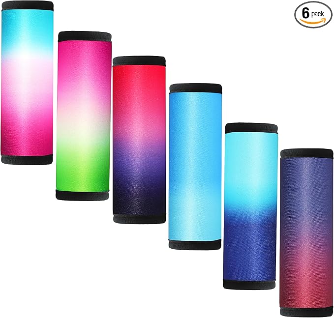 Luggage Handle Wrap 6 Pack-Neoprene Luggage Handle Wraps for Suitcase/Beach Bag/Backpacks Bright Suitcase Identifiers Travel Accessories for Airplane (Gradient01)