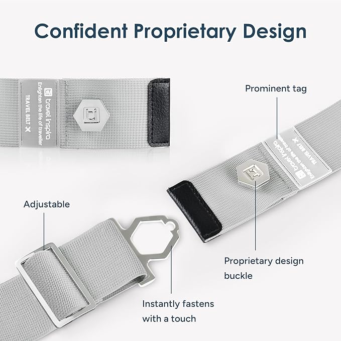 Travel Inspira Travel Belt for Luggage - Stylish & Easy-to-Use Elastic Strap for Suitcases & Carry-On Bags, Adjustable for Secure Travel