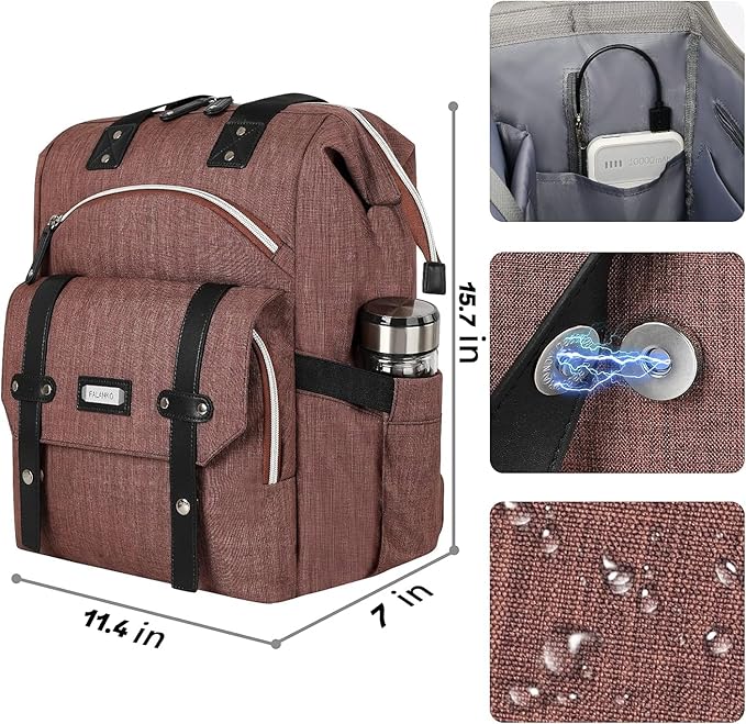 FALANKO Laptop Backpack for Women,Work Doctor Nurse Teacher Travel Backpack for 15.6 Inch Laptop with RFID Anti-theft Water Resistant College Purse Business Computer Bookbag