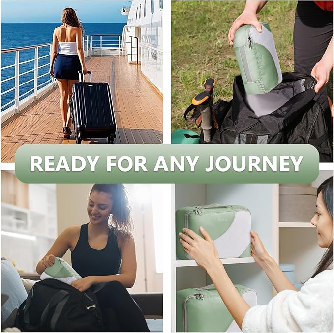8 Set Packing Cubes for Travel, Gifts for Women Mom,Anti-Tearing Suitcase Organizer for Luggage with Shoe & Hanging Toiletry Bag,OlarHike Vacation Essentials & Accessories for Cruise Ship