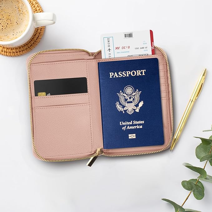 Beautiful Passport Holder for Travel with Wristlet Strap - All-in-One Wallet for Women with Card Slots and Tassel Keychain - Perfect Case to Keep Your Travel Documents Organized & Safe