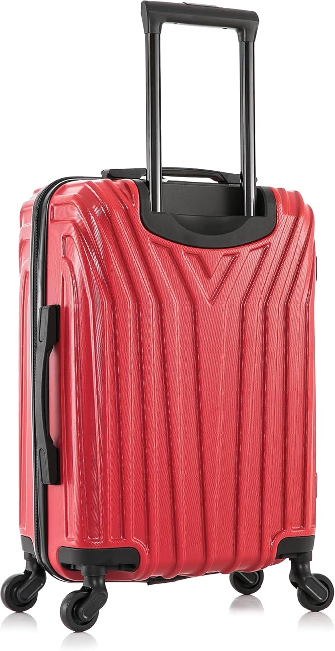 InUSA VASTY Luggage with Spinner Wheels | Durable Lightweight Hardshell Suitcase Travel Bag with Handle and Trolley 20-Inch Carry On Small Luggage | Red
